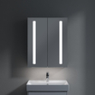 Villeroy & Boch My View 14+ armoire de toilette - avec 2 portes avec éclairage LED vertical 60x75x17.3cm - incl. boîte à médicaments verrouillable 1025443