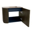 Mondiaz JOYA-DLUX 51.6cm toiletmeubel - ronding links kleur Shadow - Wastafel FAYE positie Rechts 1 kraangat kleur Saba. SW1425138