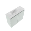MONDIAZ TURE-DLUX Meuble toilette - 60cm - Greey - EDEN - vasque Opalo - position gauche - sans trou de robinet SW1104317