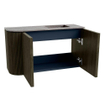Mondiaz JOYA-DLUX Meuble de salle de bains 71,6cm - arrondi gauche couleur Shadow - Vasque FAYE position Droite 1 trou de robinet couleur Oza SW1425076