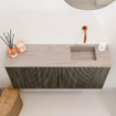 Mondiaz JOYA-DLUX 90cm toiletmeubel - kleur Shadow - Wastafel FAYE positie Rechts Zonder kraangat kleur Saba. SW1425121