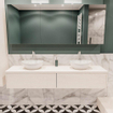 Mondiaz LUSH Meuble salle de bains Underlayment 2 tiroirs 180x30x45cm lavabo BARCO double 2 trous de robinet SW409696