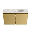 MONDIAZ TURE-DLUX Meuble toilette - 80cm - Oro - EDEN - vasque Glace - position droite - 1 trou de robinet SW1103410