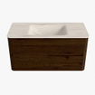 Mondiaz CIRO-DLUX Badkamermeubelset - 100x45x50cm - Solid surface wastafel Meli - 1 wasbak Midden - 1 kraangat - 2 lades - Walnut SW1533776