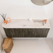 Mondiaz JOYA-DLUX 101.6cm toiletmeubel - ronding links kleur Shadow - Wastafel FAYE positie Rechts 1 kraangat kleur Nata. SW1424990