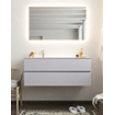 Mondiaz VICA ensemble de meuble de salle de bain - 120cm - meuble sous-vasque cale - 2 tiroirs - lavabo moon gauche - 1 trou de robinet - miroir LED - version XL 60cm haut SW1097779