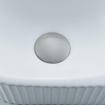 QeramiQ Fuente Ensemble de Lavabo - 40x21.5x12cm - droit - strié - demi-rond - 1 trou de robinet - céramique - ensemble de robinet en acier inoxydable brossé - bouchon de vidange - siphon abaissé - blanc mat SW1233017