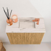 Mondiaz JOYA-DLUX 50cm toiletmeubel - kleur Oak - Wastafel FAYE positie Rechts 1 kraangat kleur Nata. SW1424009