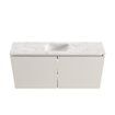 MONDIAZ TURE-DLUX Meuble toilette - 100cm - Linen - EDEN - vasque Ostra - position centrale - sans trou de robinet SW1104959