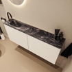 MONDIAZ TURE-DLUX Meuble toilette - 120cm - Talc - EDEN - vasque Lava - position gauche - 1 trou de robinet SW1103620