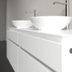 Villeroy & Boch Legato meuble sous lavabo avec 4 tiroirs pour 2 lavabos à poser 140x50x55cm blanc mat 0124798