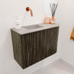 Mondiaz JOYA-DLUX 61.6cm toiletmeubel - ronding rechts kleur Shadow - Wastafel FAYE positie Links Zonder kraangat kleur Glace. SW1422765