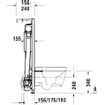 Duravit DuraSystem inbouwreservoir voor Sensowash - 115x50cm - met geurafzuiging - met hygiënespoeling SW705715