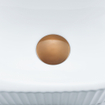 QeramiQ Fuente Ensemble de Lavabo - 40x21.5x12cm - strié - demi-rond - céramique - ensemble de robinet en cuivre brossé - bouchon de vidange - siphon abaissé - blanc mat SW1233127