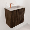 Mondiaz JOYA-DLUX 40cm toiletmeubel - kleur Walnut - Wastafel FAYE positie Rechts 1 kraangat kleur Glace. SW1422335