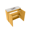 MONDIAZ TURE-DLUX Meuble toilette - 60cm - Ocher - EDEN - vasque Glace - position centrale - sans trou de robinet SW1103380