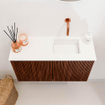 Mondiaz JOYA 70cm meuble de toilette - couleur Ruby - Lavabo FAYE position Droite Sans trou de robinet couleur Talc. SW1421736