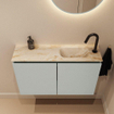 MONDIAZ TURE-DLUX Meuble toilette - 80cm - Greey - EDEN - vasque Frappe - position droite - 1 trou de robinet SW1102804