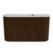 Mondiaz JOYA-DLUX 73.2cm toiletmeubel - ronding links en rechts kleur Walnut - Wastafel FAYE positie Midden Zonder kraangat kleur Glace. SW1422415