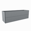 Mondiaz TENCE wastafelonderkast - 150x45x50cm - 2 lades - uitsparing rechts - push to open - softclose - Plata SW1016453