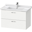 Duravit XBase Wastafelonderkast 80x46.8x56cm Standaard greep met softclose spaanplaat wit Mat SW420617