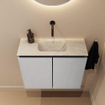 MONDIAZ TURE-DLUX Meuble toilette - 60cm - Plata - EDEN - vasque Ostra - position centrale - sans trou de robinet SW1104995