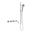Fortifura Nebbio Ensemble combiné bain - mitigeur thermostatique - barre de glissement - coude mural intégré - flexible de douche lisse - douchette ronde - bec - chrome SW1237982