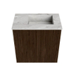 Mondiaz JOYA-DLUX 40cm toiletmeubel - kleur Walnut - Wastafel FAYE positie Rechts Zonder kraangat kleur Glace. SW1422325