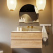 MONDIAZ VICA-DLUX Ensemble meuble de salle de bains - 100cm - meuble bas chêne blanchi - 2 tiroirs - lavabo encastré cloud à droite - sans trous de robinet - version hauteur 60cm - frape SW1088777