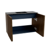 Mondiaz JOYA-DLUX 60cm meuble de toilette - couleur Walnut - Vasque FAYE position Milieu 1 trou de robinet couleur Lava. SW1422448