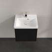Villeroy & Boch Subway 3.0 meuble sous-lavabo - 50x40x40cm - avec poignée Volcano Black 1 tiroir à fermeture douce 1 découpe pour siphon panneau de particules volcano black SW730483