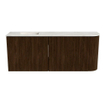 Mondiaz JOYA-DLUX Meuble de salle de bains - 101.6cm - arrondi droit couleur Walnut - Vasque FAYE position Gauche 1 trou de robinet couleur Ostra. SW1422608