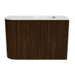 Mondiaz JOYA 61.6cm toiletmeubel - ronding links kleur Walnut - Wastafel FAYE positie Rechts 1 kraangat kleur Talc. SW1421288