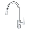 Grohe start curve Robinet de cuisine - monotrou - bec rehaussé rotatif extractible - saillie 21.5cm - poignée fermée - Chrome SW924873