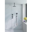 Fortifura Nebbio Ensemble de douche pluie - robinet encastré - élément encastré - coude de raccordement mural - flexible de douche en métal - douchette ronde - bras de plafond 20cm - douche de tête 30cm - noir mat SW1447105