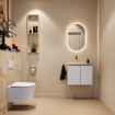 MONDIAZ TURE-DLUX Meuble toilette - 60cm - Cale - EDEN - vasque Frappe - position gauche - sans trou de robinet SW1102660