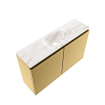 MONDIAZ TURE-DLUX Meuble toilette - 80cm - Oro - EDEN - vasque Frappe - position centrale - sans trou de robinet SW1102882