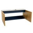 Mondiaz JOYA-DLUX 100cm toiletmeubel - kleur Oak - Wastafel FAYE positie Midden 1 kraangat kleur Frappe. SW1421929