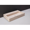 Forzalaqua Taranto lavabo 50x30x8cm Rectangulaire 0 trous de robinet Pierre naturelle Travertin adouci SW67856