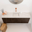 Mondiaz JOYA-DLUX 100cm meuble de toilette - couleur Walnut - Vasque FAYE position Milieu Sans trou de robinet couleur Ostra. SW1422617
