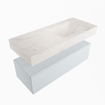 Mondiaz ALAN-DLUX Ensemble de meuble - 110cm - meuble - Clay mat - 1 tiroir - Lavabo Cloud Ostra suspendu - vasque droite - 1 trou de robinet - Beige SW807779