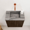 Mondiaz JOYA-DLUX 40cm toiletmeubel - kleur Walnut - Wastafel FAYE positie Midden Zonder kraangat kleur Sombra. SW1424696