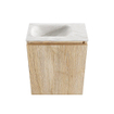 MONDIAZ TURE-DLUX Meuble de toilettes 40 cm Washed Oak. Lavabo EDEN Ostra position gauche. Sans trou de robinet. SW1105123