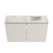 MONDIAZ TURE-DLUX Meuble toilette - 80cm - Linen - EDEN - vasque Glace - position droite - sans trou de robinet SW1103385