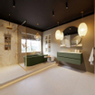 MONDIAZ VICA-DLUX Ensemble meuble de salle de bains - 120cm - sous-meuble army - 2 tiroirs - lavabo encastré cloud central - 1 trou de robinet - version haute 60cm - frape SW1088707