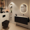 MONDIAZ TURE-DLUX Meuble toilette - 100cm - Urban - EDEN - vasque Ostra - position droite - sans trou de robinet SW1104734