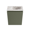 MONDIAZ TURE-DLUX Meuble toilette - 40cm - Army - EDEN - vasque Glace - position droite - 1 trou de robinet SW1103138