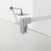 Saniclass Bellini Paroi de douche italienne - 140x200cm - verre de sécurité satiné anticalcaire - Chrome SW357998