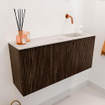Mondiaz JOYA-DLUX 90cm toiletmeubel - kleur Walnut - Wastafel FAYE positie Rechts Zonder kraangat kleur Nata. SW1424511