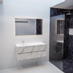 Mondiaz VICA Meuble Carrara avec 2 tiroirs 120x50x45cm vasque lavabo Cloud gauche 1 trou de robinet SW410245
